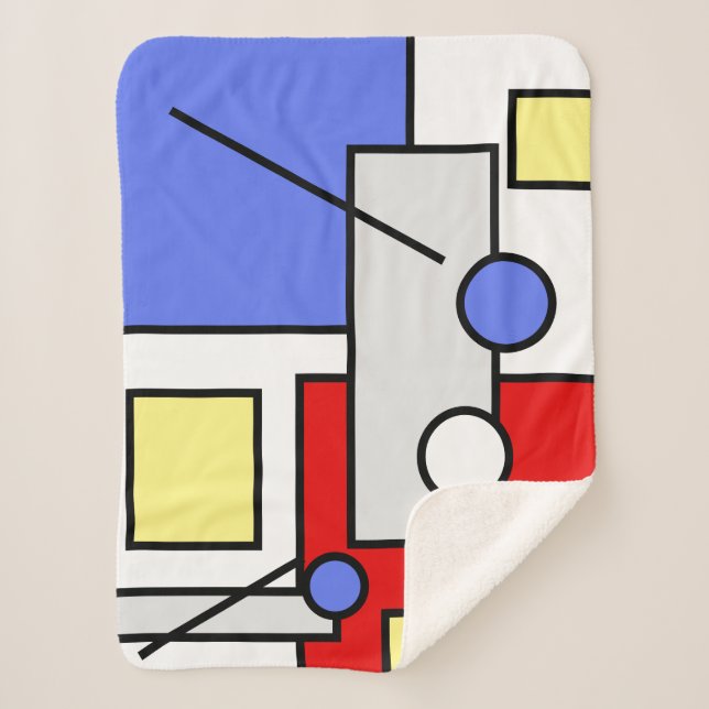 Sherpa Cobertor de formas geométricas de arte abstrato el (Frente)