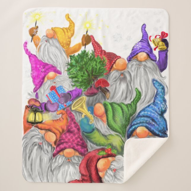 Sherpa Cobertor de Gnomos de Natal (Frente)
