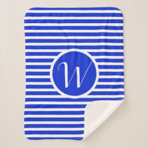 Sherpa Cobertor de lançamento com monograma W de listras 