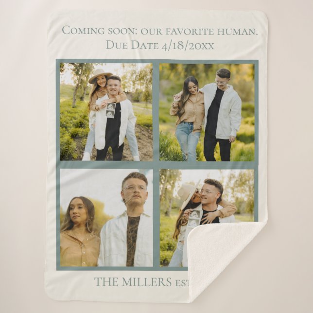 Sherpa Cobertor de Memória de Chuvinha de Bebê Presente d (Frente)