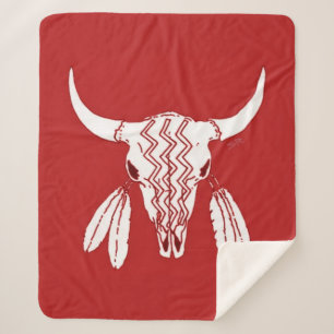 Sherpa cobertor de sherpa, meio-sherpa, Red Ghost Dance