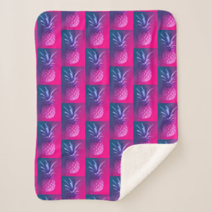 Sherpa Cobertor Divertido Rosa Roxo Abacaxi Delicioso