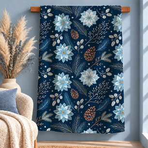 Sherpa Cobertor Floral de Inverno Charmoso da Marinha com