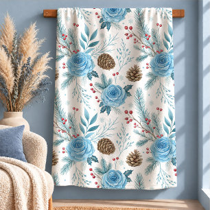 Sherpa Cobertor Floral de Inverno em Aquarela Elegante