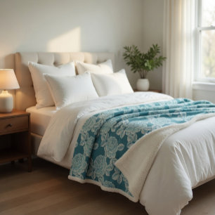 Sherpa Cobertor Floral Elegante com Charme Vintage