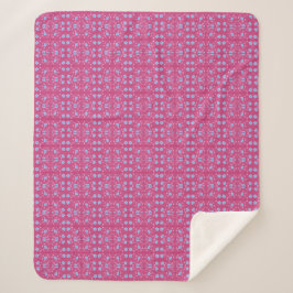Sherpa Cobertor Florido Rosa e Azul