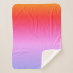 Sherpa Cobertor Laranja Amarelo Rosa Roxo