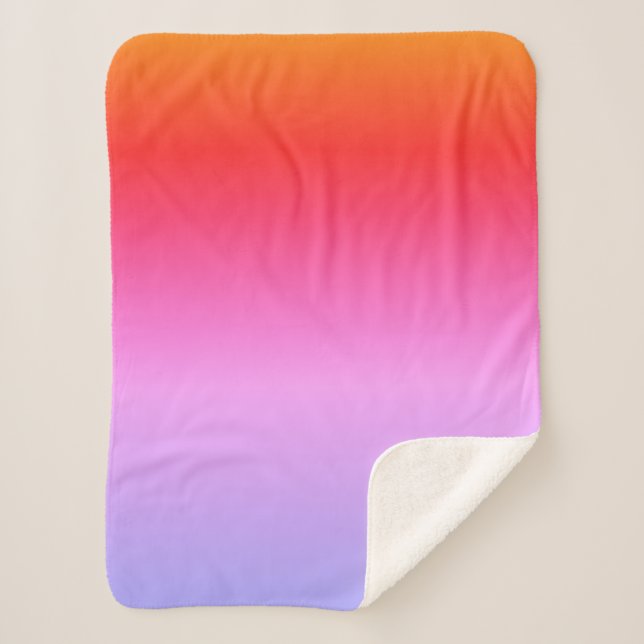 Sherpa Cobertor Laranja Amarelo Rosa Roxo (Frente)