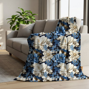 Sherpa Cobertor Macio e Aconchegante com Flores de Marfim