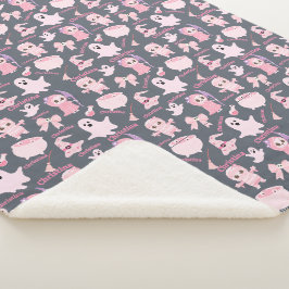 Sherpa Cobertor Nome Rosa Fofo Halloween