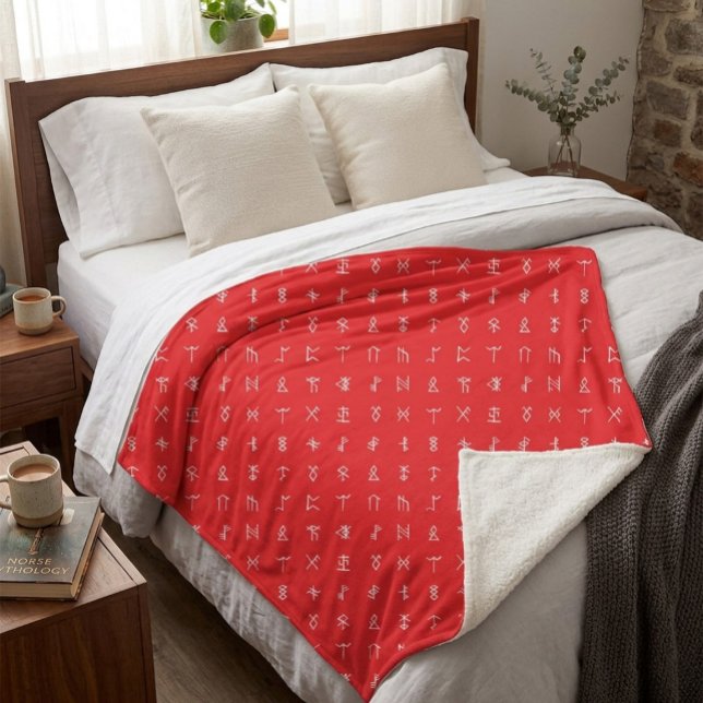 Sherpa Cobertor Personalizado com Monograma e Símbolo Rún (Criador carregado)