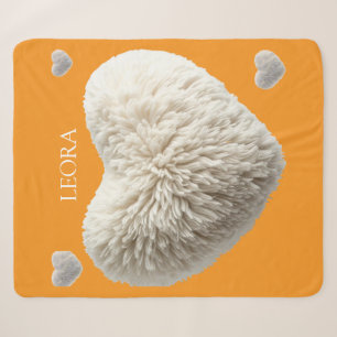 Sherpa Cobertor Personalizado com Nome Fluffy Heart