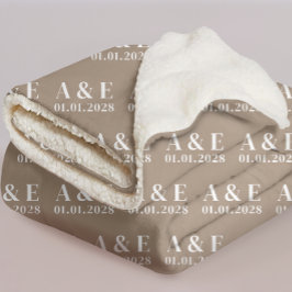 Sherpa Cobertor Personalizado de Casamento para Casal, No
