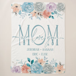 Sherpa Cobertor Personalizado para Mamãe com Flores Rosad