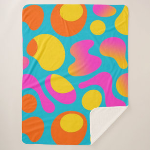 Sherpa Cobertor Pop Abstrato Retro Ousado Boogie