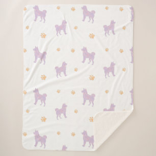 Sherpa Cobertor Shiba Inu – Presente Minimalista Lavanda