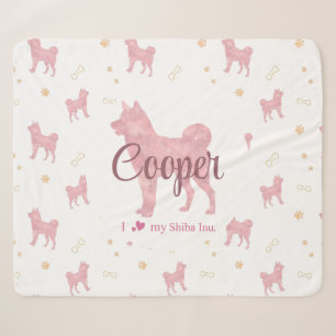 Sherpa Cobertor Shiba Inu – Presente Personalizado Rosa P