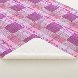 Sherpa Cobertor Xadrez Diagonal Rosa Roxo