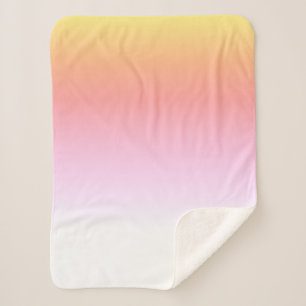 Sherpa Cores Amarelo Rosa Branco Cobertor Minimalista