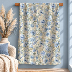 Sherpa Decoração de Cobertor Floral Artística em Aquarela