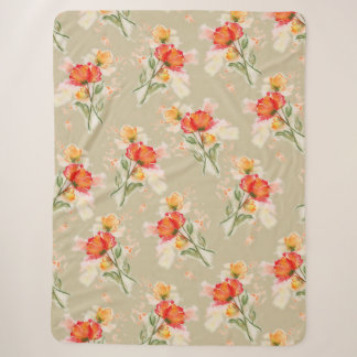 Sherpa design de flor de aquarela bonito no cobertor sher