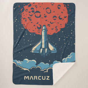 Sherpa Foguete espacial para cobertor personalizado do pl