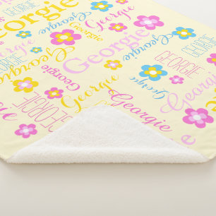 Sherpa Garotas cor-de-rosa amarelas chamam de cobertor de