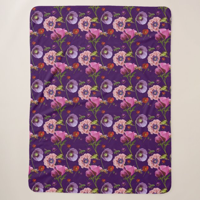 Sherpa Grande cobertor floral (Frente)