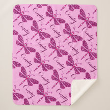 Nome rosa personalizado cobertor de padrão de libé