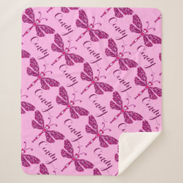 Sherpa Nome rosa personalizado cobertor de padrão de libé