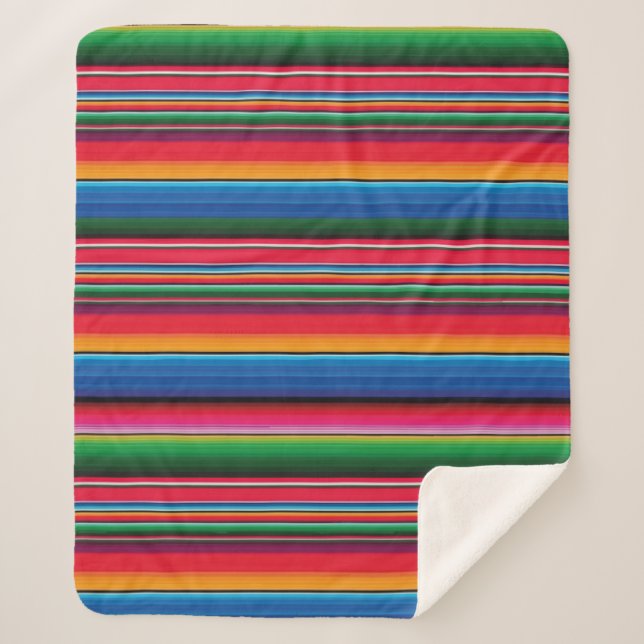 Sherpa Red Serape Saltillo tradicional cobertor mexicano (Frente)