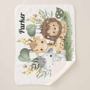 Sherpa Safari Blanket - Cobertor de bebês da selva person