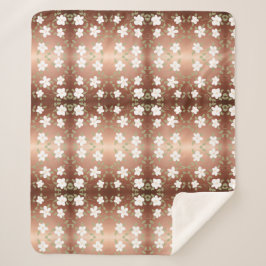 Sherpa Um cobertor Flor Em Floral Branco