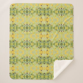 Sherpa Um cobertor fluido com verdes e amarelos