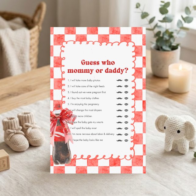 She's Ready to Pop Baby Shower Guess Who Game (She's Ready to Pop Cola Baby Shower Guess Who Mommy or Daddy Game)