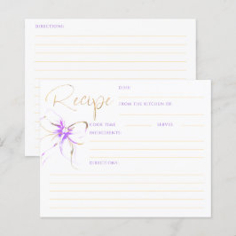She's Tying the Knot Purple Bow Bridal Recipe Card