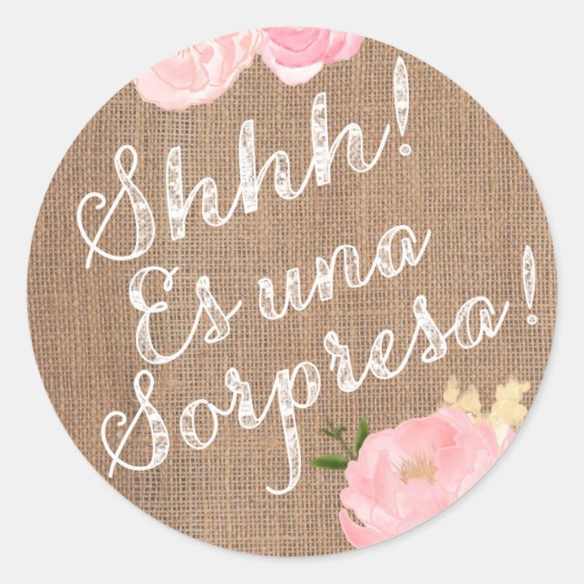 Shhh! Es una Sorpresa! Adesivo de surpresa em espa (Frente)