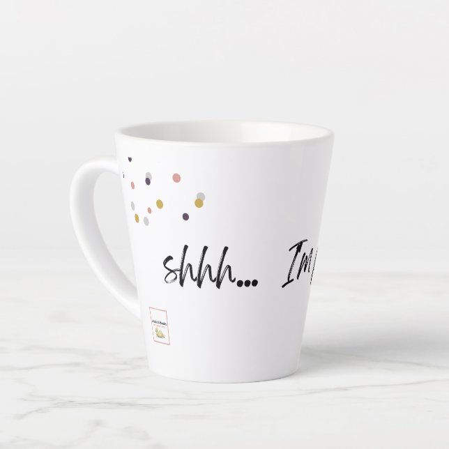 Shhh.. Estou planejando: caneca de vida do escrito (Ângulo esquerdo)