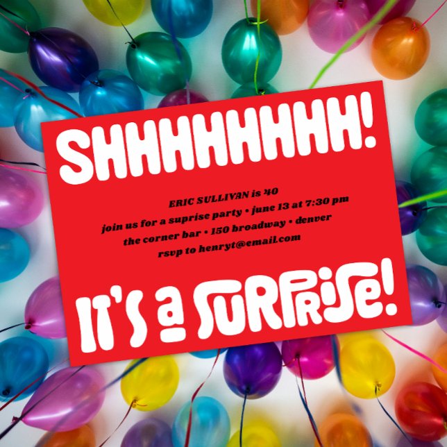 Shhhhh! Surpresa! Convite de Festa (Shhhhh! It's a Surprise!)
