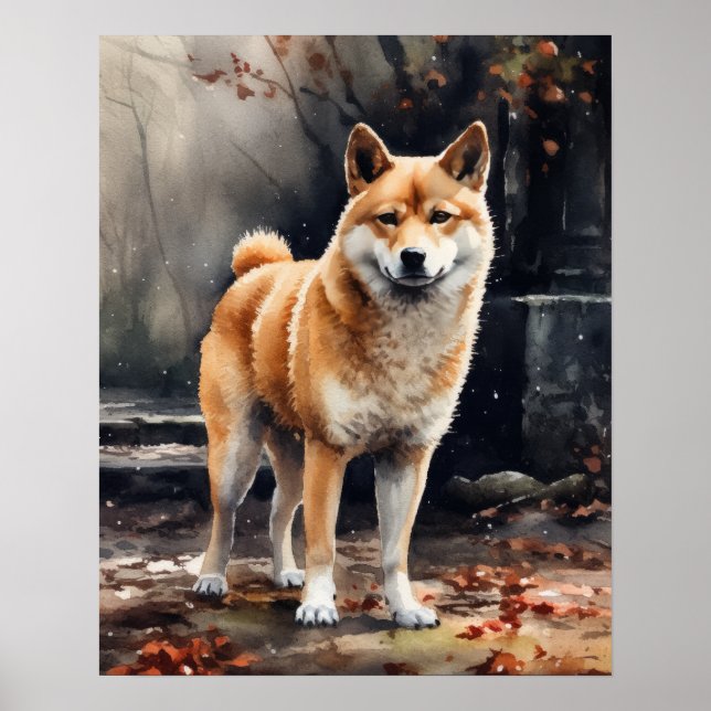 Shiba Inu Cachorro Impressão (Frente)