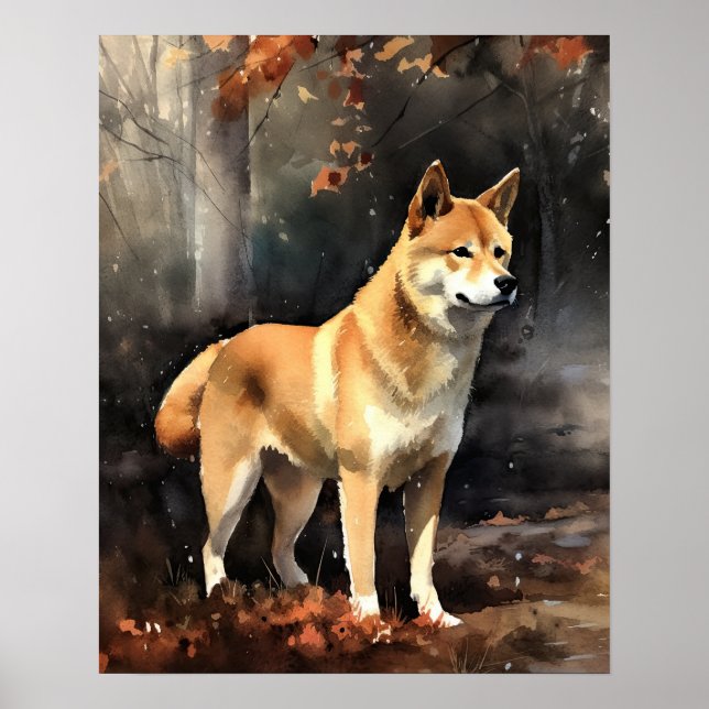 Shiba Inu Cachorro Impressão (Frente)
