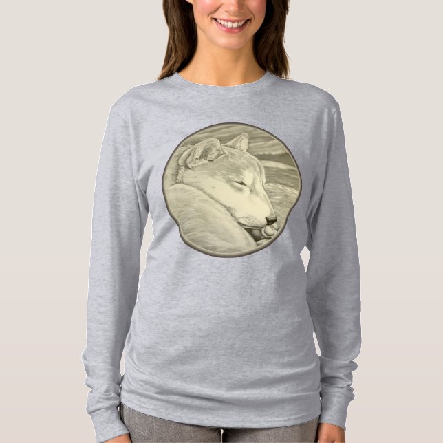 Shiba Inu Camisa Cachorro Dama Mais Camisas do Tam (Frente)