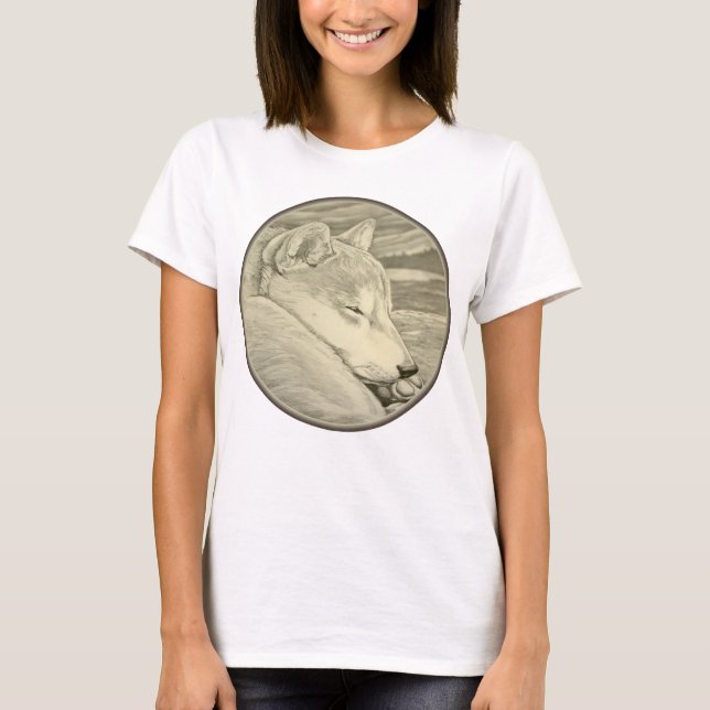 Shiba Inu Camisa Cachorro Dama Mais Camisas do Tam (Frente)