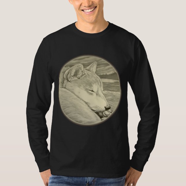 Shiba Inu Camisas de Arte Camisas de Arte Masculin (Frente)