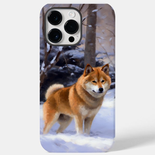 Shiba Inu Deixe Nevar Natal  (Verso)