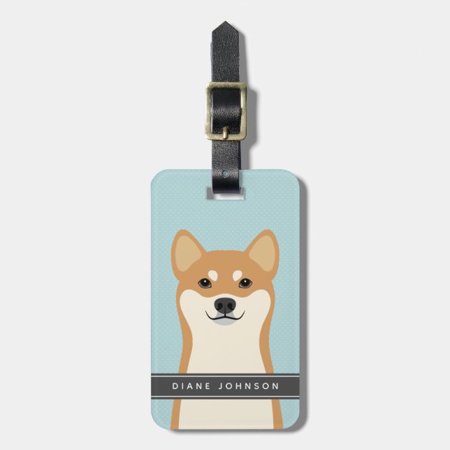 Shiba Inu - Etiqueta de Bagagem (Frente Vertical)