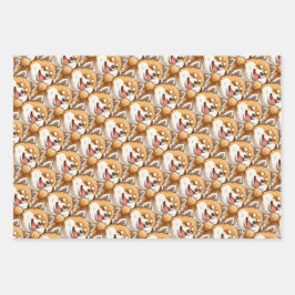 Shiba Inu Gift Wrap do Estilo Kawaii