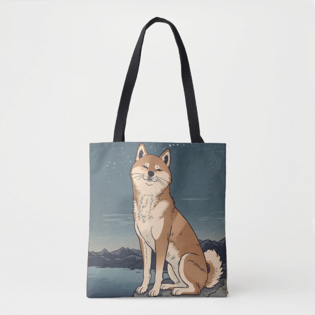 Shiba Inu Moonlight Tote Bag (Frente)