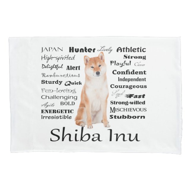 Shiba Inu Traços Pillowcase (Frente)