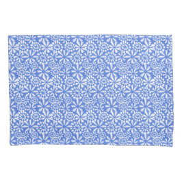 Shibori floral e branco-azul listrado de dois lado